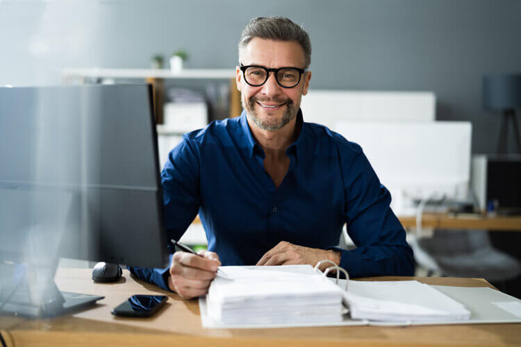 Accountant smiling 
